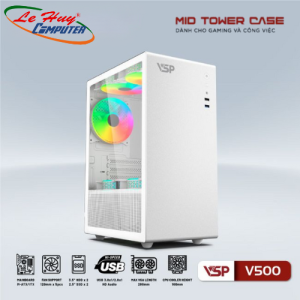 Vỏ case máy tính VSP V500 Trắng (No Fan)