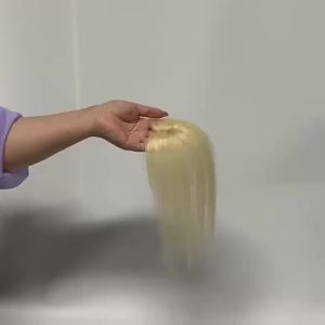 613 # 100% Human Hair Piece Hair Topper Hair Replacement Cover White Hair Breathable And Lightweight Wig Increase Hair Volume For Woman