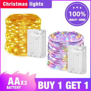 【Buy 1 Get 1】COD 2M/3M/5M/10M LED Battery Mini LED Copper Wire Fairy String Lights Christmas Wedding Happy Party Needs