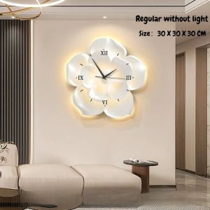 Sacesr Three Dimensional Wall Clock Living Room Waterproof Durable Silent Wall Clocks Modern Abstract Watch Hanging Easy Installation 6K4N7