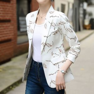 Yoohui WT023 Korean Printed Premium Shirt Kemeja Lengan Panjang Blazer Wanita New Slim Fit Short Suit Jacket For Women In Spring And Summer Wanita Blazer Pakaian Meeting Pakaian kemeja Wanita Korean Style Retro Oversize Kasual Atasan Kemeja Wanita