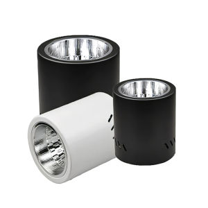 NOXIER (Free Bulbs) Round Surface Downlights E27 3inches / 4inches Screw Port Surface Mounted Ceiling Light with 7W Warm Light Bulbs