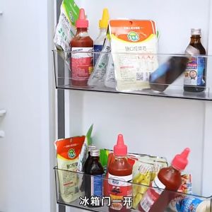 Fridge Storage Box Adjustable Hanging Organizer Refrigerator Drawer Rack Kitchen Space Saver
