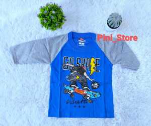 Kaos Anak Tangan 3/4 Merek Chan`s 1-10 Tahun Motif Go Skate