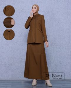 Seragam Pemda Tua wanita Pemda aceh rok A baju pdh coklat  gelap  seragam pemda aceh rok A