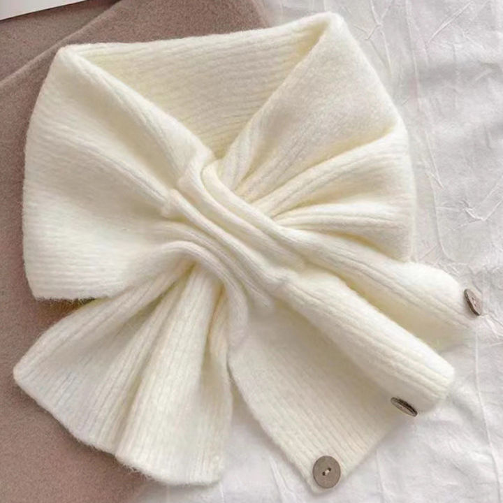 DT621 winter short style women's cross knitted scarf Korean style warm ...