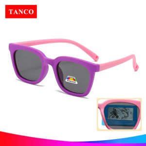 TANCO 1017 แว่นกันแดดโพลาไรซ์สำหรับเด็ก100% ป้องกันแสงสะท้อนป้องกันแสงแดดเลนส์ HD แว่นกันแดดกรอบซิลิโคนยืดหยุ่นสำหรับเด็กอายุ3-8ปี