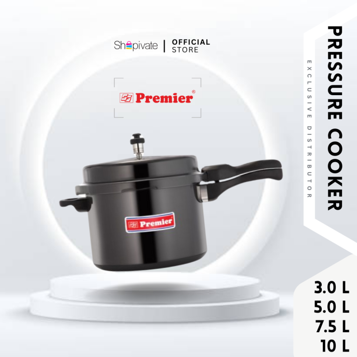 Premier Aluminium TRENDY BLACK CUCINA Pressure Cooker with