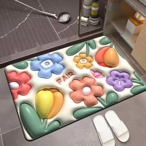 3 PCS RANDOM Keset Kaki Diatomite 3D Karakter Lucu 40 cm x 60 cm Bahan Anti Slip