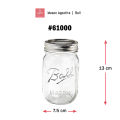 61000 Ball Mason Jar Regular Mouth Pint Jar 16 oz ขวดโหลแก้วบอลล์ ปากแคบ พร้อมฝา 16 ออนซ์ แก้วถนอมอาหาร แก้ว DIY. 