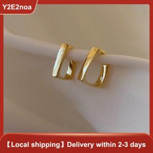 【Y2E2noa】 New Fashion Women Stainless Steel Glossy Stud Earrings Temperament Ladies Square Earrings Party Birthday Gift Jewelry