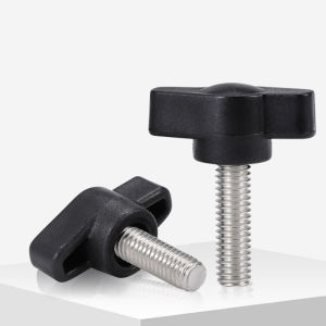 M4 M5 M6 304 Stainless Steel T-Handle Screw Plum Bakelite Hand Tighten Screw / Butterfly Plastic Head Hand Knob Screw Head diameter 27mm