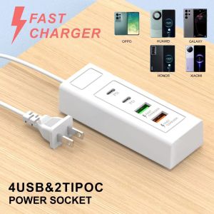 ปลั๊กชาร์จ PD20W ชาร์จเร็ว 2 ช่องเสีย USB Fast Charger และ 2 Type-C USB-C