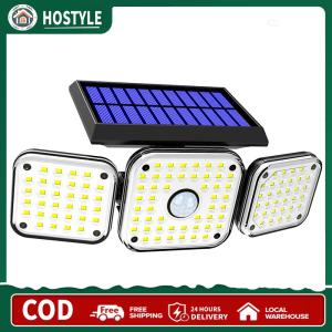 【NEW】 112 LED Outdoor Super Bright LED IP65 Waterproof 3 Heads Flood Light with 3 Modes 6000-6500K for Exterior Outside Garage House