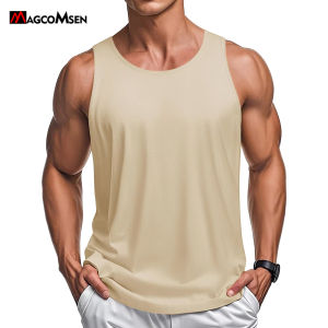 MAGCOMSEN Nam giới Áo tăng bông thoáng khí Độ ẩm thấm hút Không tay Áo sơ mi cơ bắp Phòng tập thể dục Tập luyện Bãi biển Thể thao mùa hè giản dị 2026