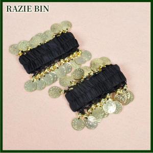 RAZIE BIN 1Pcs Belly Dance Metal Bracelets Belly Dancing Wrist Ankle Cuffs Bracelets Chiffon Belly Dance Accessories