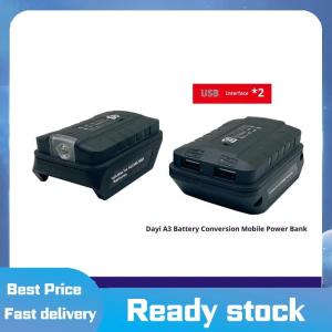 💥💥💥 1ชิ้นสำหรับ18โวลต์เคสแบตเตอรี่ Li-ion อะแดปเตอร์พอร์ต USB คู่ชาร์จโทรศัพท์ไฟ LED ทำงานแปลงโคมไฟไฟฉาย