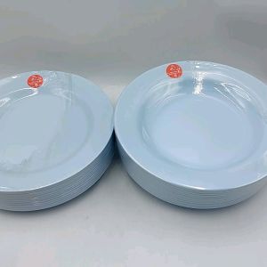 จาน9นิ้ว จานกลมลึก จานเมลามีน จานกินข้าว จานอาหารตามสั่ง จานสีฟ้า เมลามีนแท้100% ตราม้า