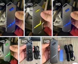 Bán BOX đọc SSD NVMe 10Gbps PCIe USB 3.2 Type-C vỏ nhôm nguyên khối - LED sáng RGB