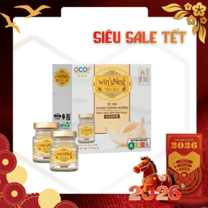 winsNest (0.45g) túi xuân YẾN CHƯNG KHÔNG ĐƯỜNG (HỘP 6 LỌ/ 420ML)
