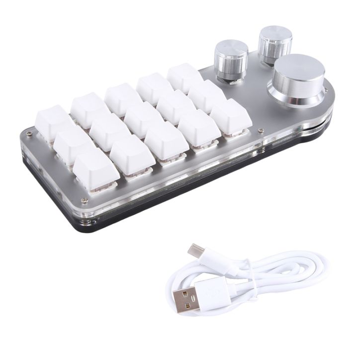 Programming Macro Custom 15 Keys 3 Knob Keyboard RGB Copy Paste Mini ...