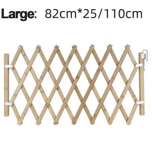 Retractable Pet Gate Expandable Wooden Dog Fence Screen Door Accordion Gates Portable for Doorways Dog Pet Gate Pet Safety Patio Garden Lawn