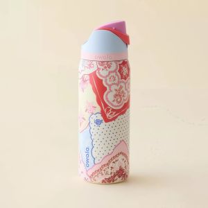 Premium Hankie Series | Owala Insulated Tumbler 24/32oz Retro Floral Patchwork Cup Holder Friendly