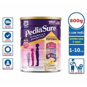 Sữa Bột Abbott PediaSure BA Hương Vani Ít Ngọt Hộp 800g (Cho trẻ 1~10 tuổi)