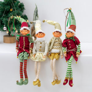 Christmas Cute Elf Doll Plush Leg Doll Christmas Tree Ornament Pendant 2024 New Year Gifts Xmas Table Home Decoration