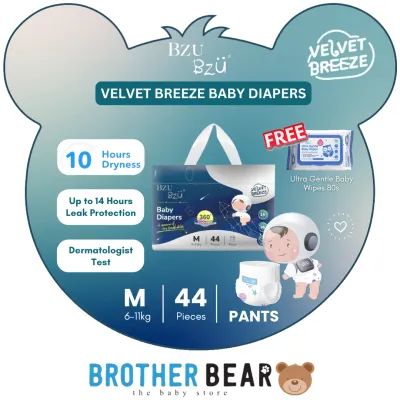 Bzu Bzu VelvetBreeze Baby Diapers - Tape/Pants | BROTHER BEAR
