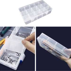 Transparent Plastic Bead Organizers 15/28/36 Girds Plastic Jewelry Organizers with Movable Dividers Storage Containers