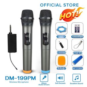 พร้อมส่ง ไมโครโฟน ไมโครโฟนลอยคู่ ไมโครโฟนปรับความถี่ได้ ไมโครโฟน ไมโครโฟนไร้สาย ไมโครโฟนไร้สาย 2.4G UHF เสียงดี