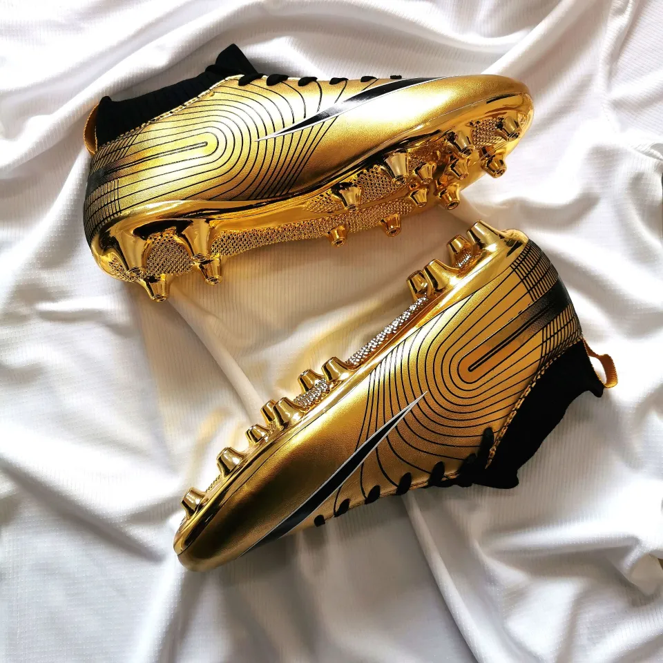 Gold football trainers best sale