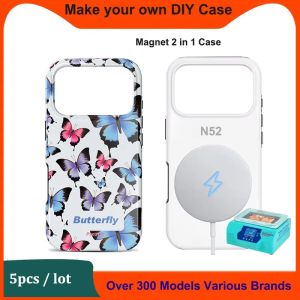 5pcs Tuoli Magnetic Diy Printing 3D Sublimation Case for iPhone 17 16 15 14 13 ProMax Heat Press Printer Rugged Armor Back Cover2026
