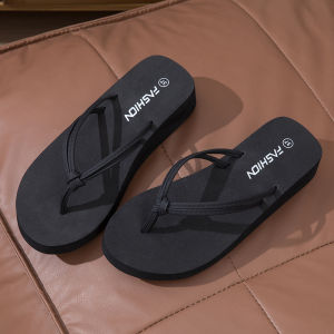 Free Shipping 2026 New Beach WomenS Wedge High-Heeled Outdoor Sandals For Petite Women Fashionable Flip-Flops With Thick Soles