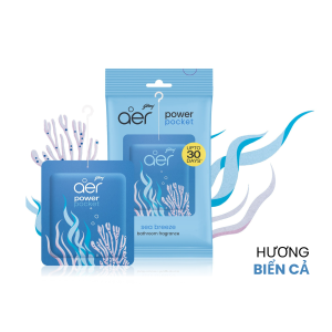 Túi thơm treo nhà vệ sinh Godrej Aer Power Pocket (Ấn Độ) hương Biển giữ hương tới 30 ngày túi 10g