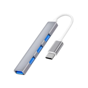 Aluminum USB C/USB Splitter 4 Port USB Splitter Multiport Extended 3xUSB2.0+1xUSB3.0 Adapter for PC Keyboards Laptop Mouse