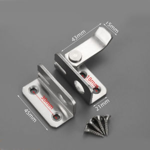 304 Stainless Steel Safety Hasp Door Lock for Bathroom Bedroom Door Catch Latch With Screw