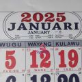 Kalender 2025 Jumbo ukuran 42X60 cm Angka Lengkap. 