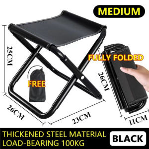 Foldable Outdoor Chair Portable Seat Camping Folding Chair Zipper Stool Fishing Stool