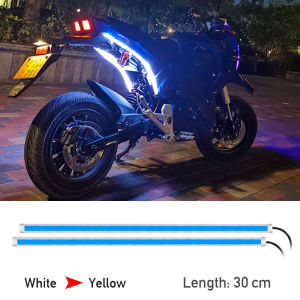 Flexible Motorcycle Led Light Strip Daytime Traffic Light Intermittent Electric Motor Bicolor 30/45/60cm DRL