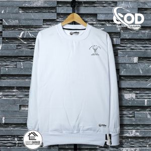 Sweater Crewneck Cowok Cewek Remaja Dewasa Keren Warna Cream Bahan Fleece Tebal Nyaman Sablon Deer Rusa Kece Menarik Terbaru 2024 Basic Pria Wanita Oversize Jumbo M L XL XXL Lengan Panjang