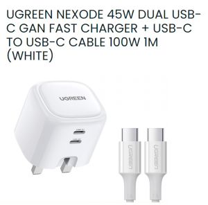 UGREEN 45W GaN PD Foldable Fast Charger 2 Type C Port for iPhone S24 iPad Pro Macbook Laptop Travel