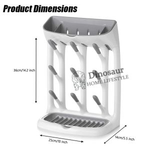 🇸🇬 ReadyStock Vertical Baby Bottle Drying Rack Space‑Saving Sturdy Drainage Holder Organiser Dry Storage Stand for Milk Bottles Pacifiers Nipples Cups and Various Baby Feeding Accessories for Home Kitchen Countertop
