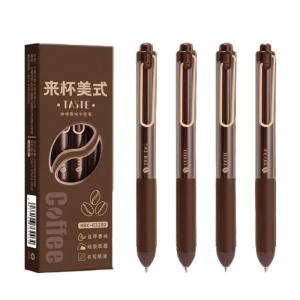 4Pieces Retractable Gel Pen 0.5MM Quick Drying Smooth Writing Experience for Women Student Writing Noting Journaling