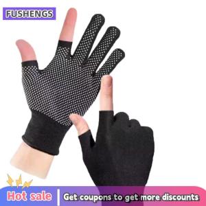 FUSHENGS Glue-Dot không trượt găng tay đi xe đạp cho nam giới ngoài trời hai ngón tay màn hình cảm ứng Găng tay mỏng
