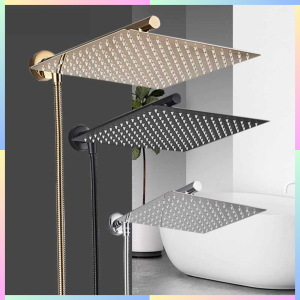 FAST DELIVERY Senlesen Kepala Shower Mandi Tekanan Tinggi Rainfall Stainless Steel Square 8Inch