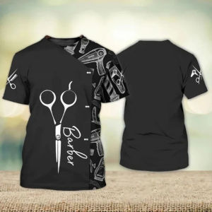 New Barber Hairdresser T-Shirts Women Uniforms Salon T Shirt Barberia Tshirts for Men Groomer Beautician Beauty Professional