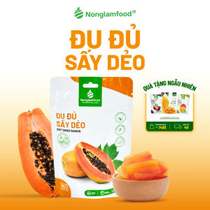 Đu Đủ Sấy Dẻo NONGLAMFOOD Dẻo Mềm Hàng Loại 1 Chuẩn Xuất Khẩu | Đồ Ăn Vặt Trái Cây Sấy Dẻo Túi 100g