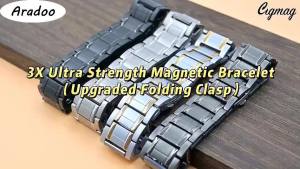 FCARADOO Classic Titanium Steel Bracelets 3X Ultra Strenth Neodymium Magnets Health Magnetic Therapy Copper Link Bracelet